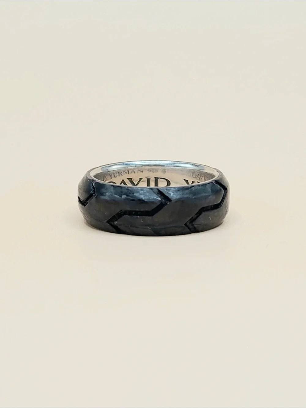 David Yurman Forged Carbon Band Ring In Sterling Silver